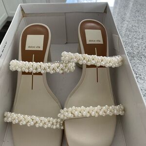 Dolce Vita White Heels with Floral Straps